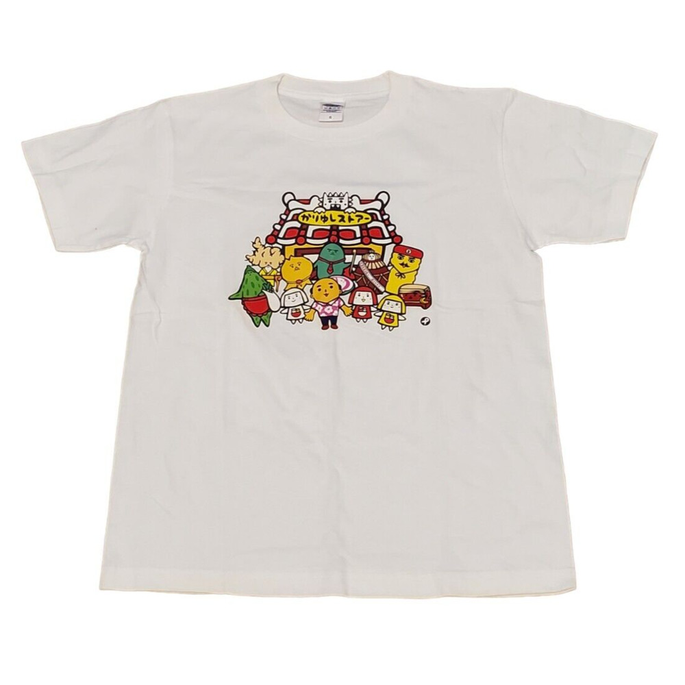 Printstar Graphic T-Shirt White Short Sleeve Stretch Food People Women Small